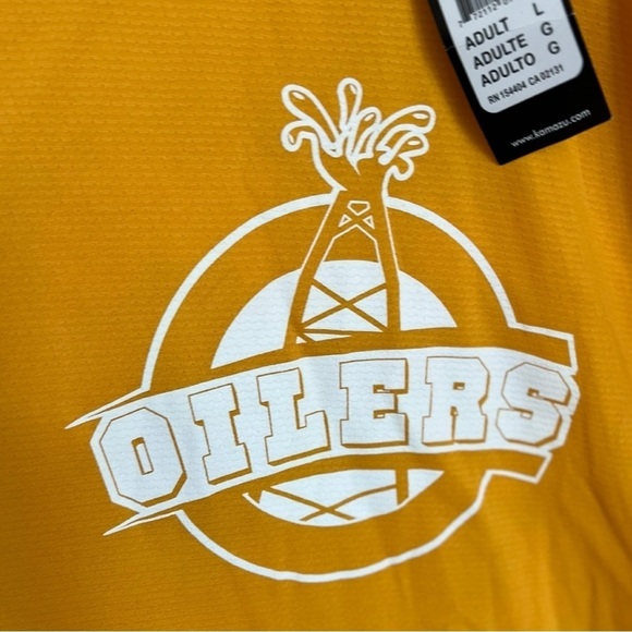 NWT KAMAZU Adult OILERS Yellow & White HOCKEY Practice Jersey Number 61 … - Picture 2 of 5